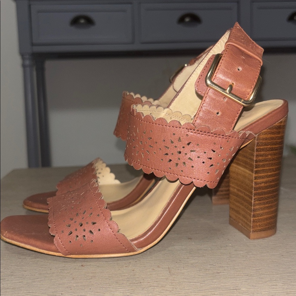 Brown Strappy Block Heel Sandals
